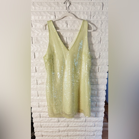 A New Day Yellow Sequin Dress - Picture 3 of 6